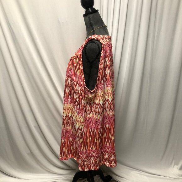 Gloria Vanderbilt Tunic Womens Size 1X Maroon Pink Sleeveless Relaxed Top - Picture 3 of 9